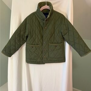 Janie and Jack Olive Quilted Puffer light Jacket size 3/4